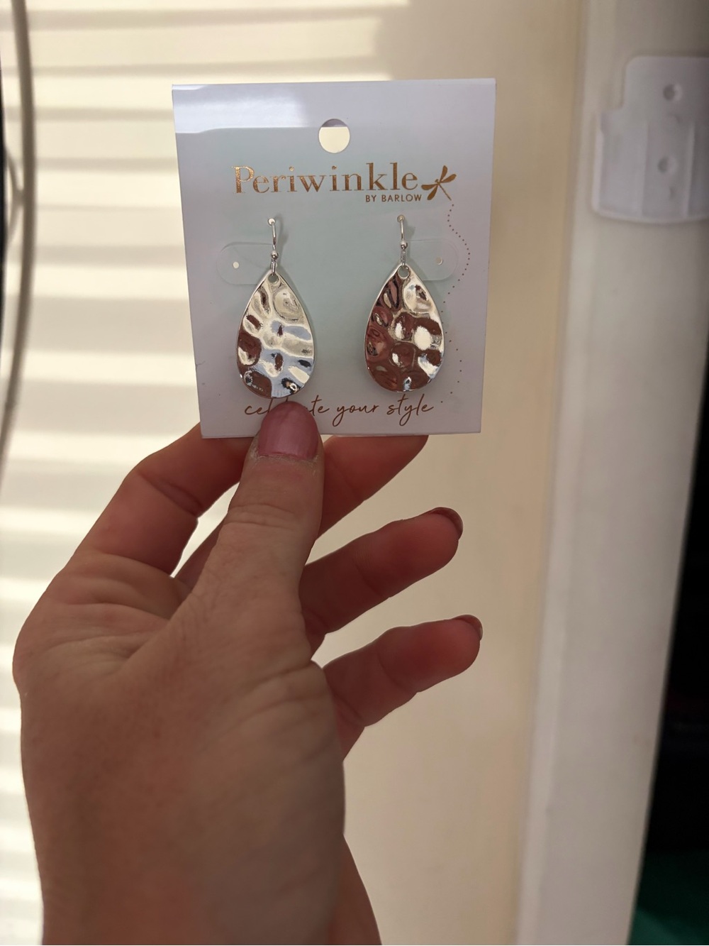 Periwinkle by Barlow Silver Teardrop Dangle Earrings